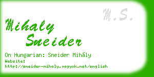 mihaly sneider business card